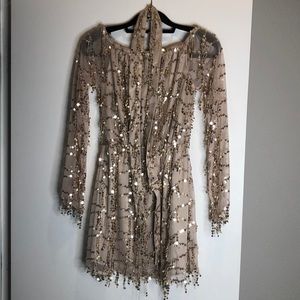 Gold glitter shimmy dress